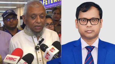 প্রবাসীকল্যাণ মন্ত্রী আরিফুল হক চৌধুরী ও সদ্য বিদায়ী জেলা প্রশাসক মো. সারওয়ার আলম