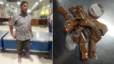 উদ্ধার হওয়া স্বর্ণ ও আটক যাত্রী