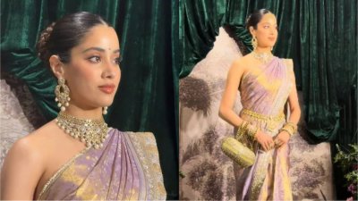 অংশুলা-রোহানের বিবাহোত্তর অনুষ্ঠানে বলিউড অভিনেত্রী জাহ্নবী কাপুর (ছবি: সংগৃহীত)।
