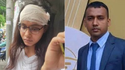 আহত শিক্ষানবিশ আইনজীবী সাবিহা সুলতানা এবং বিচারক মো. সুজন মিয়া