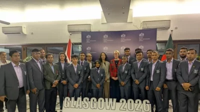 গ্লাসগো ইভেন্টে বাংলাদেশের প্রতিনিধিত্বকারী দল।