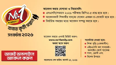 ‘নাম্বার ওয়ান বাবার কৃতী সন্তান সংবর্ধনা ২০২৬’-এর আবেদন লিফলেট