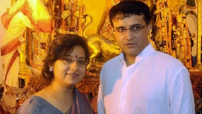 সৌরভ গাঙ্গুলী এবং তার স্ত্রী ডোনা গাঙ্গুলী। ছবি: ইন্ডিয়ান এক্সপ্রেস