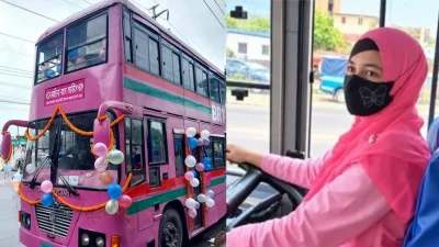 বন্দর নগরী চট্টগ্রামেও নারীদের যাতায়াতের জন্য চালু হলো বিআরটিসির বিশেষ ‘গোলাপি বাস’ সার্ভিস
