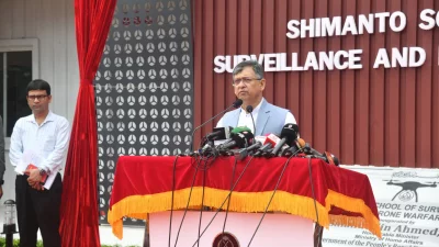 ‘সীমান্ত স্কুল অব সার্ভেইল্যান্স অ্যান্ড ড্রোন ওয়ারফেয়ার’-এর উদ্বোধন শেষে বক্তব্য বক্তব্য দেন স্বরাষ্ট্রমন্ত্রী