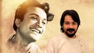 উত্তম কুমার ও প্রসেনজিৎ। ছবি: সংগৃহীত