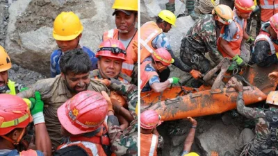 দুই কর্মী ১০ দিন আলোহীন অবস্থায় ভেতরে থাকা পানি ও খাবারের ওপর নির্ভর করে বেঁচে ছিলেন। ছবি: এনডিটিভি