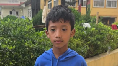নেপাল বন্যায় বাবা-মা হারানো ১২ বছরের শিশু তসেরিং। ছবি: এনডিটিভি