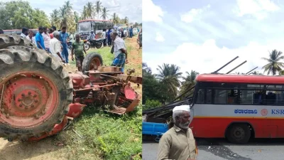 দুর্ঘটনায় বাসের ১০ জনের বেশি যাত্রী আহত হয়েছেন। ছবি: এনডিটিভি