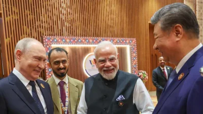 ভূরাজনৈতিক উত্তেজনার মধ্যেই ভারত যখন ব্রিকস সম্মেলনের আয়োজন করছে, ঠিক তখনই এই নতুন ছবিটি সামনে এল। ছবি: ভারতের প্রেস ইনফরমেশন ব্যুরো