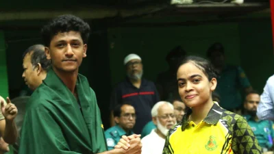মোহতাসিন আহমেদ হৃদয় ও সাদিয়া রহমান মৌ।