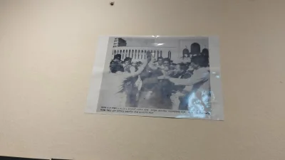 ডাকসুর সংগ্রহশালায় গোলাম আজমের বিতর্কিত ছবি সাঁটানো হয়েছে। ছবি: আতিক হাসান শুভ