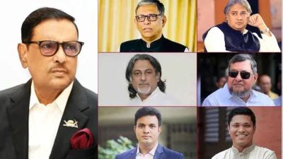 ওবায়দুল কাদের, আ ফ ম বাহাউদ্দিন নাছিম, মোহাম্মদ আলী আরাফাত, শেখ ফজলে শামস পরশ, মাইনুল হোসেন খান নিখিল, সাদ্দাম হোসেন ও ওয়ালি আসিফ ইনান