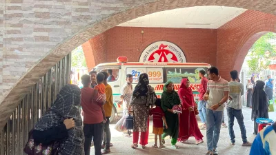 রাজধানীর শ্যামলীতে বাংলাদেশ শিশু হাসপাতাল ও ইনস্টিটিউটে প্রতিদিনই সারাদেশ থেকে আসেন রোগীরা (ছবি: বাংলা ট্রিবিউন)
