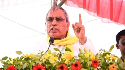 উত্তর প্রদেশের মন্ত্রী ও সুহেলদেব ভারতীয় সমাজ পার্টির (এসবিএসপি) প্রধান ওম প্রকাশ রাজভর। ছবি: সংগৃহীত