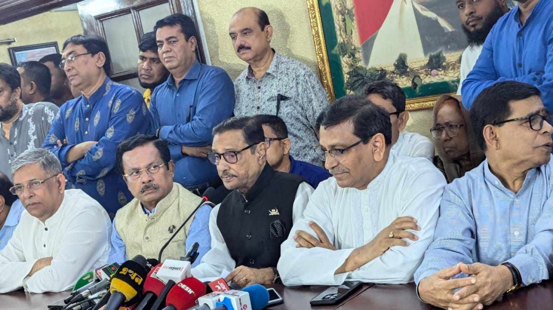 সংবাদ সম্মেলনে কথা বলেন ওবায়দুল কাদের