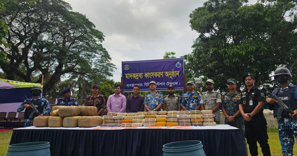 টেকনাফে তিন মাসে উদ্ধার ৯ লাখ ইয়াবা ধ্বংস