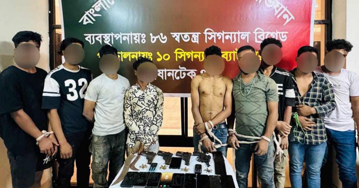 যৌথবাহিনীর অভিযানে অস্ত্রসহ ‘হিটলু বাবু’ গ্যাংয়ের ১০ জন গ্রেফতার