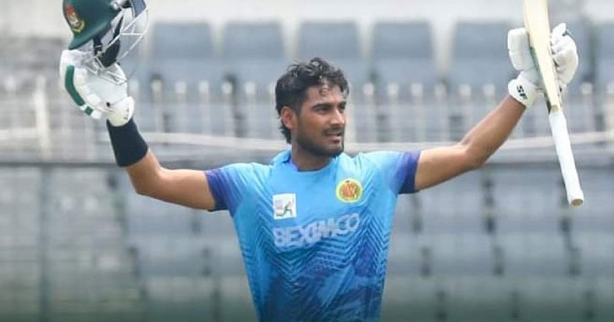 বৃষ্টি বিঘ্নিত ম্যাচে নাঈমের সেঞ্চুরি মিস