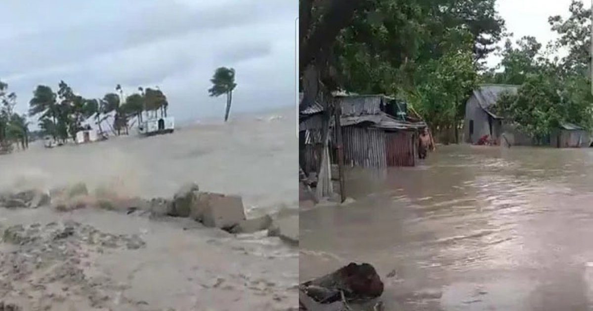 ভোলায় ঘরবাড়ির ব্যাপক ক্ষতি, ভেসে গেছে গরু-ছাগল ও পুকুরের মাছ