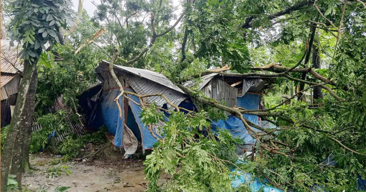 নোয়াখালীতে ঝড়ে লন্ডভন্ড অর্ধশতাধিক বাড়িঘর, আহত ১০