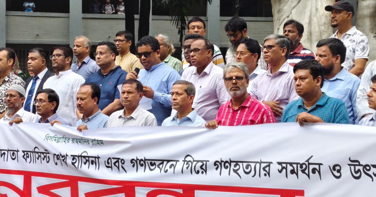 ঢাবিতে আওয়ামীপন্থি শিক্ষকদের বিচার দাবি সাদা দলের