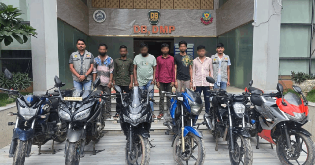 চোরাই মোটরসাইকেলসহ চোর চক্রের ৬ সদস্য গ্রেফতার
