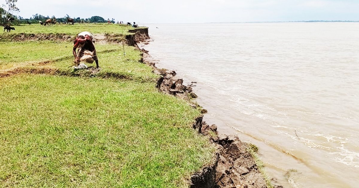 সারিয়াকান্দিতে যমুনায় ভাঙন, হুমকিতে বন্যা নিয়ন্ত্রণ বাঁধ