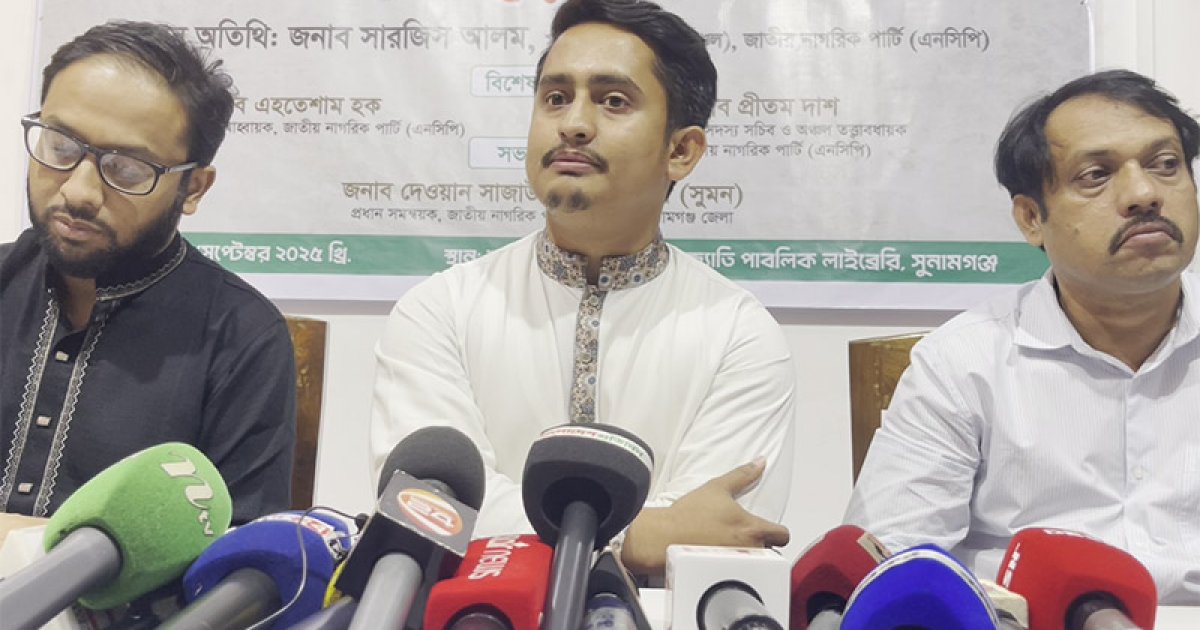 জুলাই সনদের বাস্তবায়ন ও নতুন সংবিধান ছাড়া নির্বাচনে যাবে না এনসিপি: সারজিস