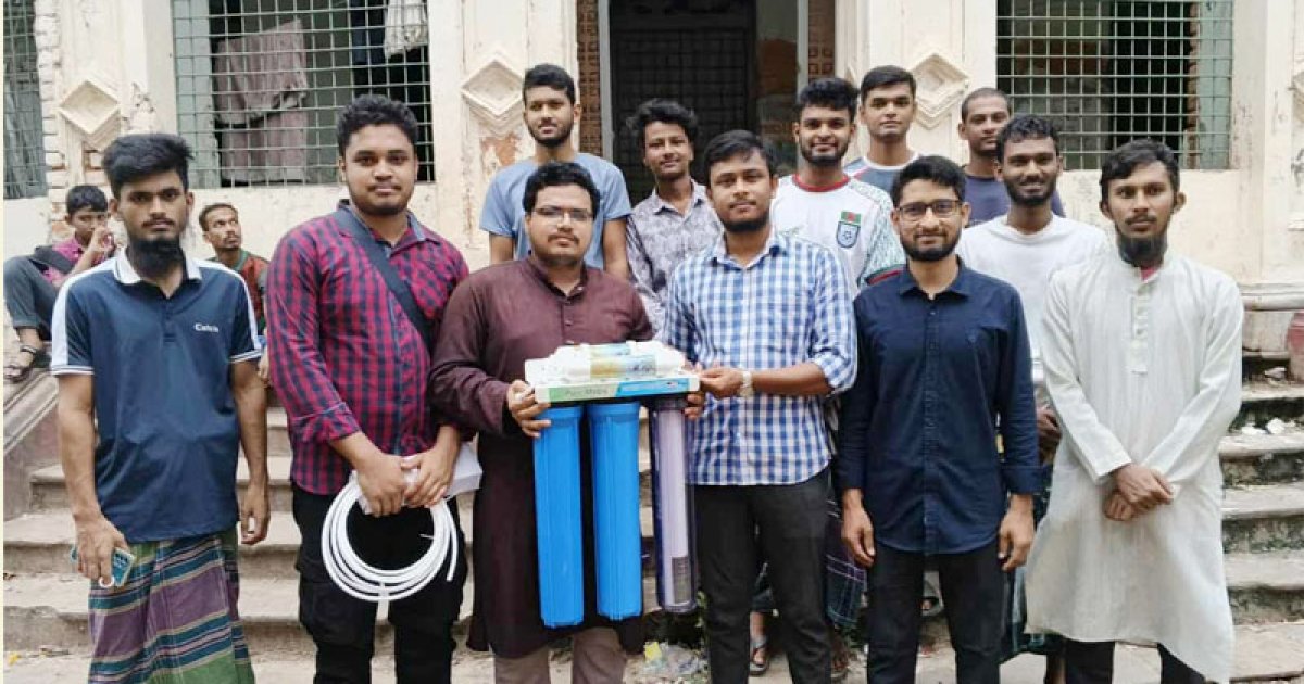 কবি নজরুল কলেজে শিবিরের উদ্যোগে ছাত্রাবাসে পানির ফিল্টার