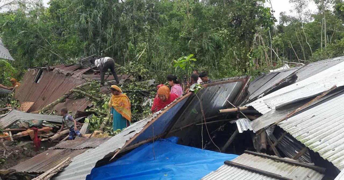 হঠাৎ ঝড়ে ভেঙে পড়লো ঘরবাড়ি