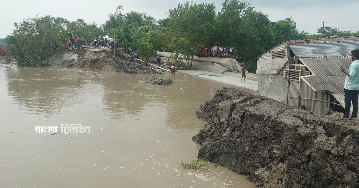 খুলনায় বাঁধ ভেঙে ডুবেছে দুই হাজার বিঘার আমন, হাজারো পরিবার পানিবন্দি