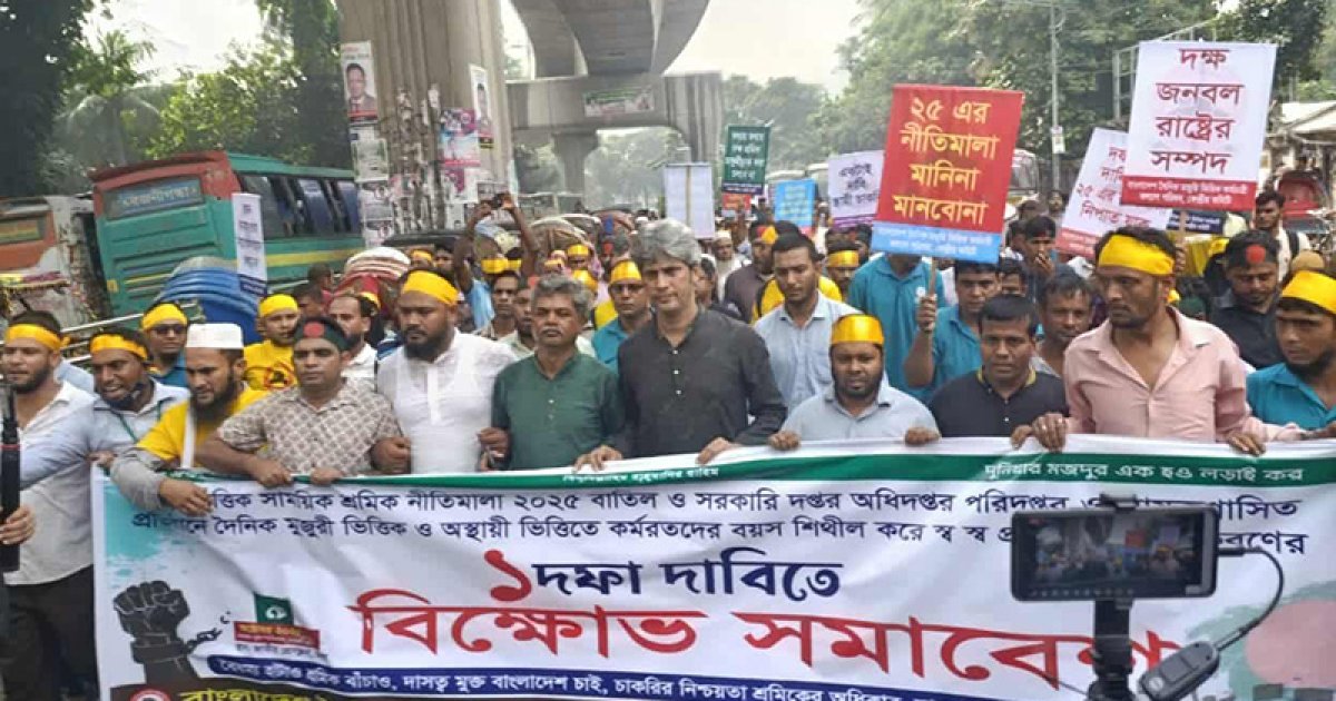 দৈনিক মজুরিভিত্তিক কর্মচারীদের ন্যায্য বেতন ও চাকরির নিশ্চয়তা দিতে হবে:  জোনায়েদ সাকি