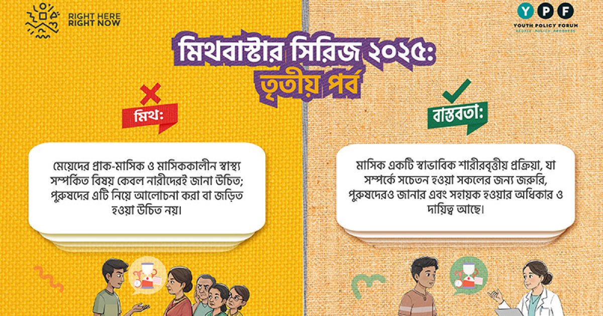 মিথ বনাম বাস্তবতা: প্রাক-মাসিক ও মাসিককালীন স্বাস্থ্য সম্পর্কে কেবল নারীরাই জানবে?