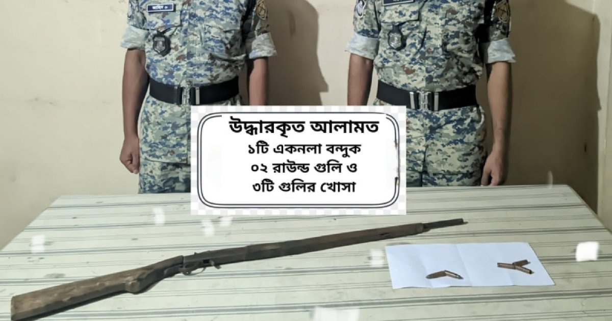 উখিয়ার রোহিঙ্গা ক্যাম্প থেকে অস্ত্র ও গুলি উদ্ধার