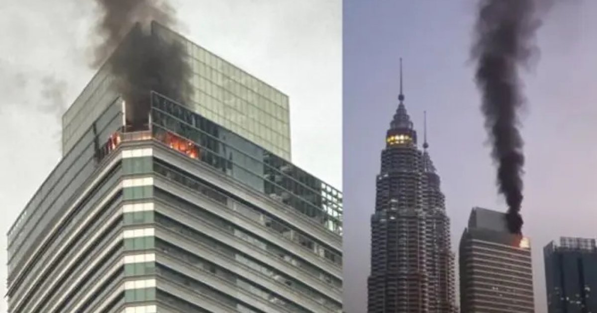 মালয়েশিয়ার বিখ্যাত পেট্রোনাস টাওয়ারে আগুন
