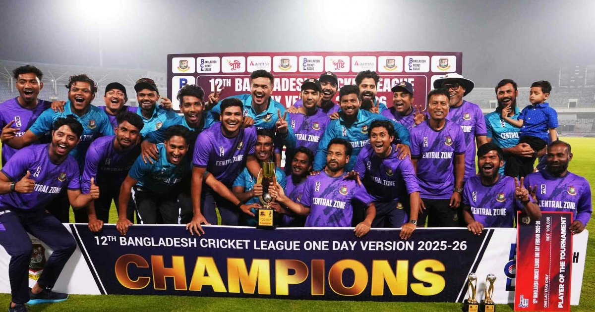 বিসিএল ওয়ানডে ফাইনালে সেন্ট্রাল জোনের জয়, সাইফ-নাঈমের জুটিতে নর্থ জোনকে হার