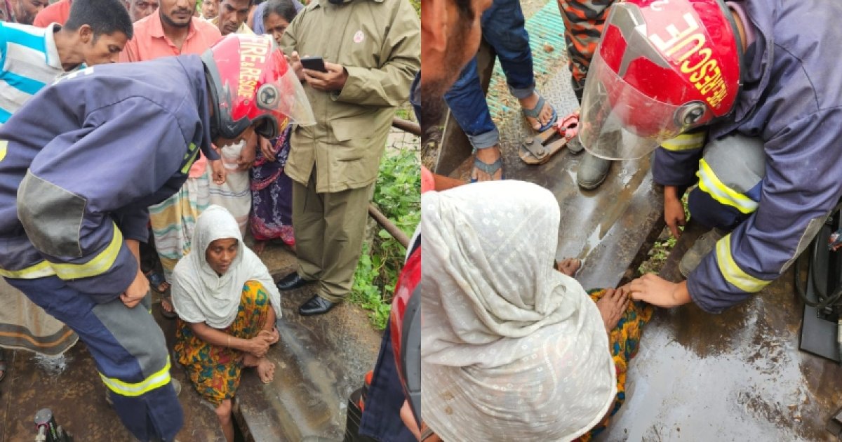ধামরাইয়ে বেইলি ব্রিজে নারীর পা আটকে ফায়ার সার্ভিসের উদ্ধার