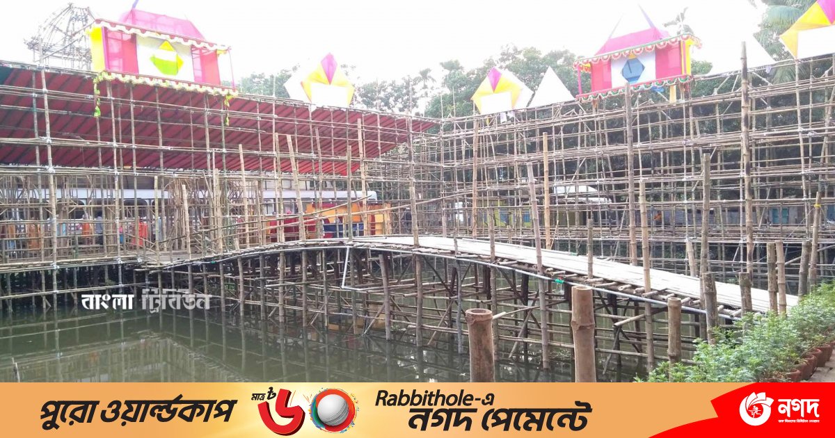 পুকুরের ওপর ১৪০০ ফুটের পূজামণ্ডপ, একসঙ্গে থাকবে ৩০০ প্রতিমা