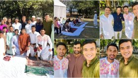 মাহমুদউল্লাহর ইমামতিতে সাকিব-তামিমদের ঈদের নামাজ আদায়