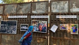 তাজরীন গার্মেন্টসের সামনে নিহতদের স্মরণে আলোকচিত্র প্রদর্শনী