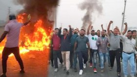 নারায়ণগঞ্জে মহাসড়কে অগ্নিসংযোগ, গাড়ি ভাঙচুর ও ককটেল বিস্ফোরণ