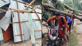 ১২ মিনিটের ঝড়ে উড়ে গেছে শতাধিক ঘরবাড়ি, ৩ জনের মৃত্যু