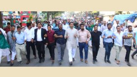এক হয়ে গেলো তিন দলের মিছিল