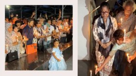 ধানমন্ডি ৩২ নম্বরে মোমবাতি প্রজ্বালন, হয়েছে হামলাও