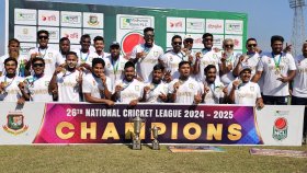 আনুষ্ঠানিকতা শেষে ট্রফি পেলো সিলেট, টুর্নামেন্ট সেরা অমিত