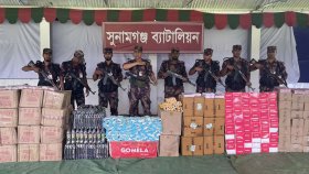 সুরমা নদীতে অভিযান চালিয়ে বিপুল পরিমাণ ভারতীয় প্রসাধনী জব্দ