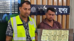 ১ কোটি ২০ লাখ টাকা মূল্যের স্বর্ণের বারসহ পাচারকারী আটক