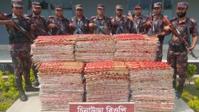 সুনামগঞ্জে সীমান্তে ভারতীয় শাড়ির চালান জব্দ