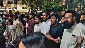 কয়েকশ নেতাকর্মী নিয়ে আ.লীগের নিষিদ্ধের কর্মসূচিতে যোগ দিলেন নাহিদ